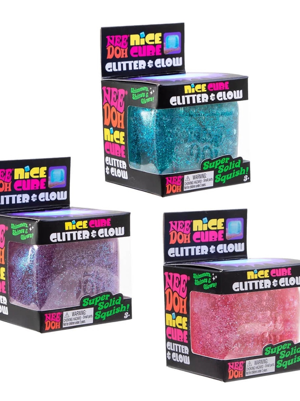 (1) NeeDoh Nice Cube Glitter & Glow Stress Cube ONE RANDOM COLOR WILL BE SENT